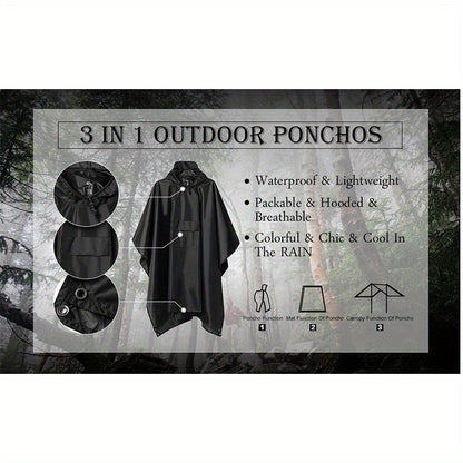 3-in-1 Solid Color Outdoor Labor Protection One-piece Cycling Rain Jacket Rain Poncho