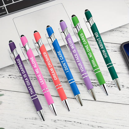 12pcs Uplifting Inspirational Ballpoint Pens with Stylus Tip - Office Quotes Touch Stylus Pen with Encouraging Scriptures, Black Ink, Smooth Writing Experience, Ergonomic Design, Perfect for Office, School, and Daily Use