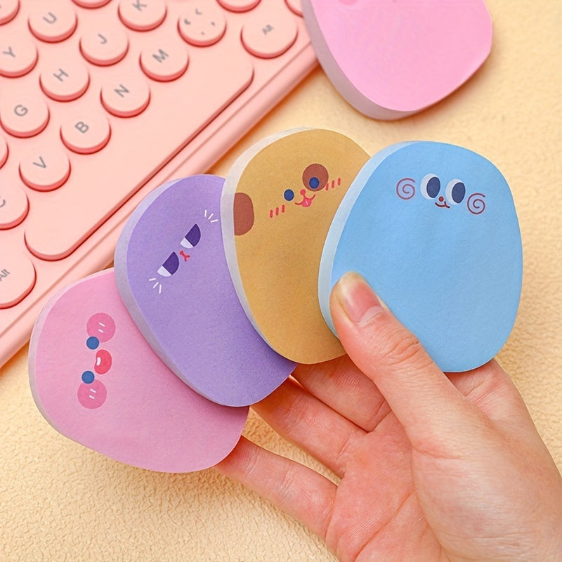 4pcs/240Sheets Cute Emoticon Sticky Notes Memo Pad Self-Stick Notes For Office School Supplies