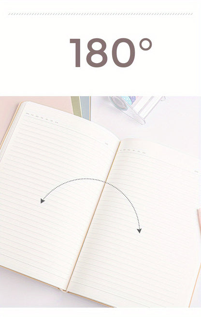 1pc 82 Sheets A5 Rainbow Border Notebook - Hardcover Executive Diary for College Ruled Writing, Thick Paper, School & Office Essential for Work, Study and Personal Use - Best Quality Stationery for Classroom and Office Suppli