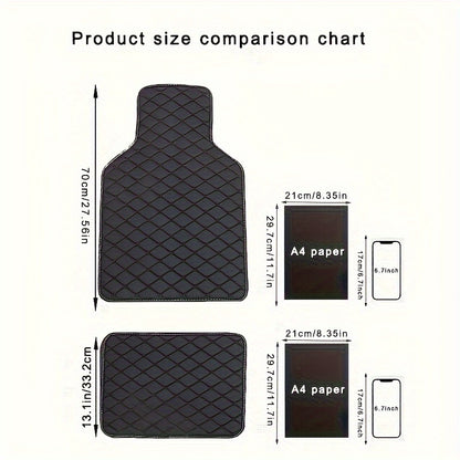4pcs Universal Waterproof Car Floor Mats - Front & Rear - PU Leather Car Carpet Accessories - Interior Upgrade Car Accessories