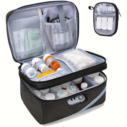 Durable & Compact Polyester Medicine Storage Bag Organizer, Portable - Empty Pill Bottle Pouch for Home, Office, School, Outdoor Travel