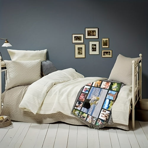 Personalized Sublimation Throw Blanket - Customizable 9/15/20 Panels, 40x60 Inches - Perfect Gift for Christmas, Halloween, Thanksgiving Day