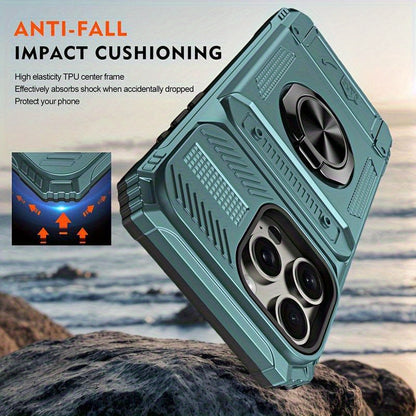 Shockproof Cellphone Case with Card Slot, Phone Protector Cover, Phone Accessories Compatible with iPhone 11 12 13 14 15 16 Pro Max