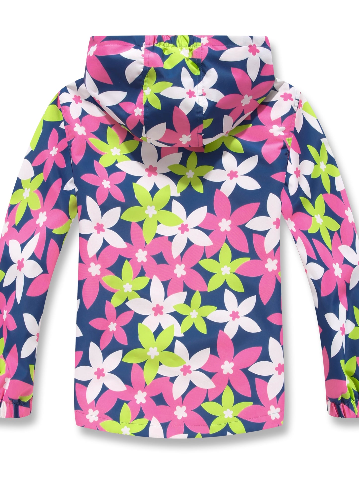 Vibrant Gradient Rain Jacket for Kids - Waterproof, Lightweight, Fleece Lined, Hooded, Windbreaker Coat with Removable Hood for Girls - Perfect for Outdoor Play and School Days