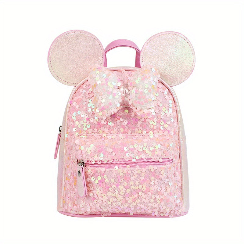 1pc Colorful Sequin Bow Backpack - Attractive Cute Backpack for Gift, Ideal Choice for School, Travel, and Daily Use