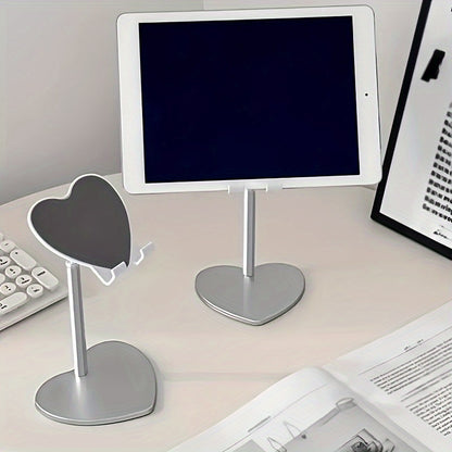 Adjustable Phone Stand, 1 Pack, Heart-Shaped Multi-Function Desktop Mobile Holder for Streaming and Video Calls, Durable Other Material, Gift for Family and Friends