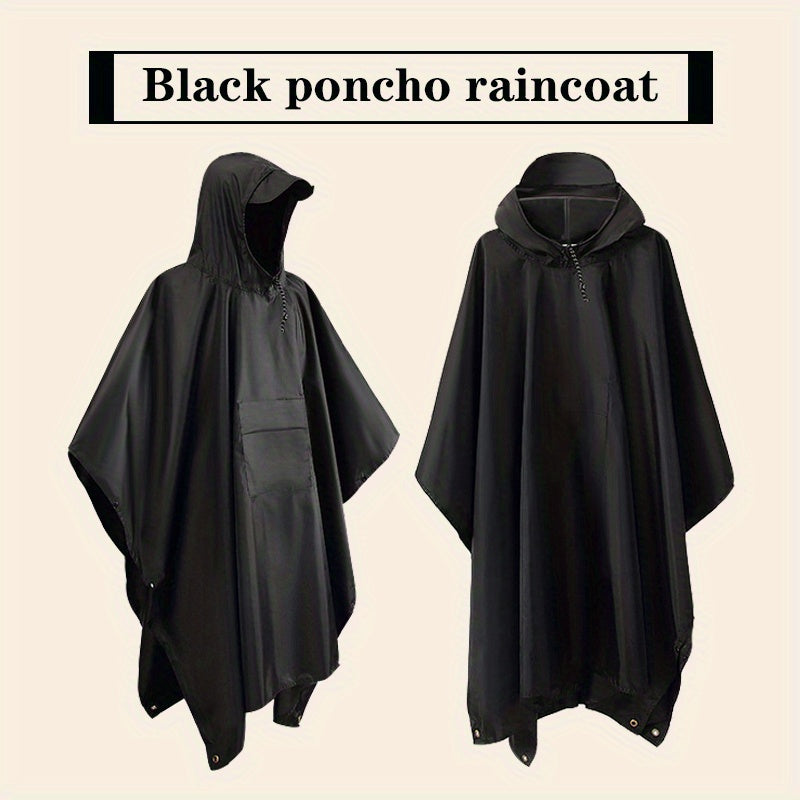 3-in-1 Solid Color Outdoor Labor Protection One-piece Cycling Rain Jacket Rain Poncho