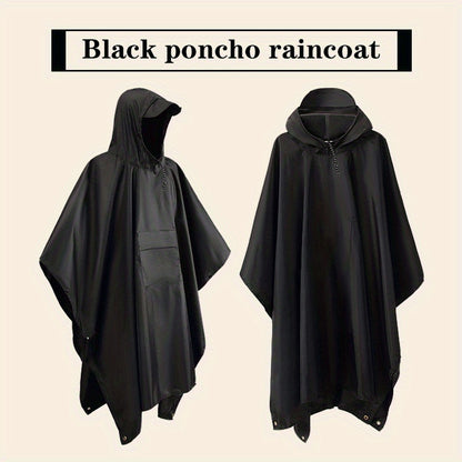 3-in-1 Solid Color Outdoor Labor Protection One-piece Cycling Rain Jacket Rain Poncho