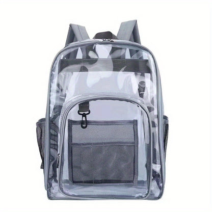 PVC Transparent Large Capacity Backpack, Clear Durable Lightweight School Backpack, Fashion Fancy Commuter Bag