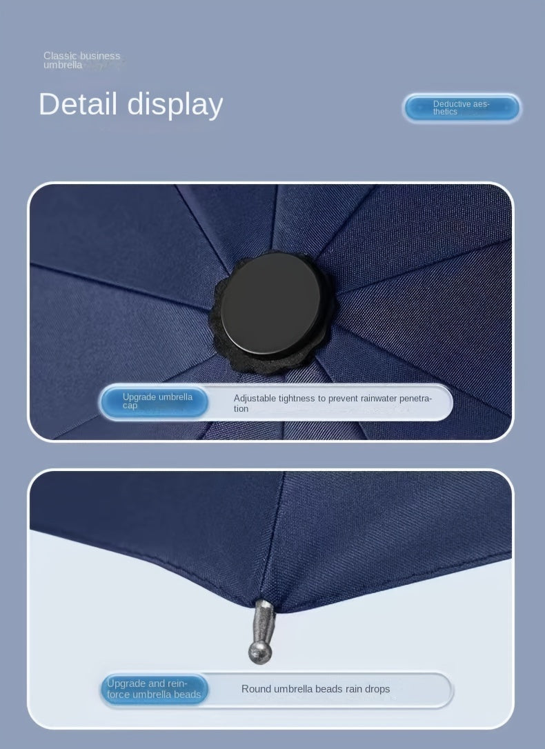 Extra Large 12-Rib Windproof Waterproof Umbrella - Reinforced Thickened Ribs for Dual Sun & Rain Use, Manual Open Compact Travel Umbrella with Sleek Black Design for Business Professionals, Students, Men & Women, Versatile We