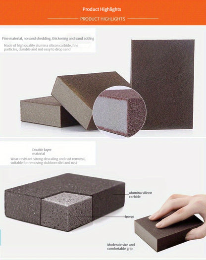 1/3/6/9pcs, Emery Magic Wipe, Pot Bottom Cleaning Descaling Sponge, Pot Sponge Brush, Iron Rust Removal Sponge, Dishwashing Sponge Block, Scouring Pads, Power Decontamination, Cleaning Supplies, Cleaning Tool, Back To School