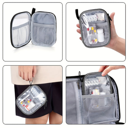 Durable & Compact Polyester Medicine Storage Bag Organizer, Portable - Empty Pill Bottle Pouch for Home, Office, School, Outdoor Travel