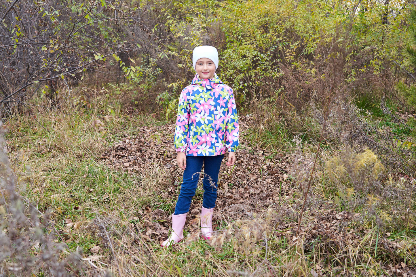 Vibrant Gradient Rain Jacket for Kids - Waterproof, Lightweight, Fleece Lined, Hooded, Windbreaker Coat with Removable Hood for Girls - Perfect for Outdoor Play and School Days