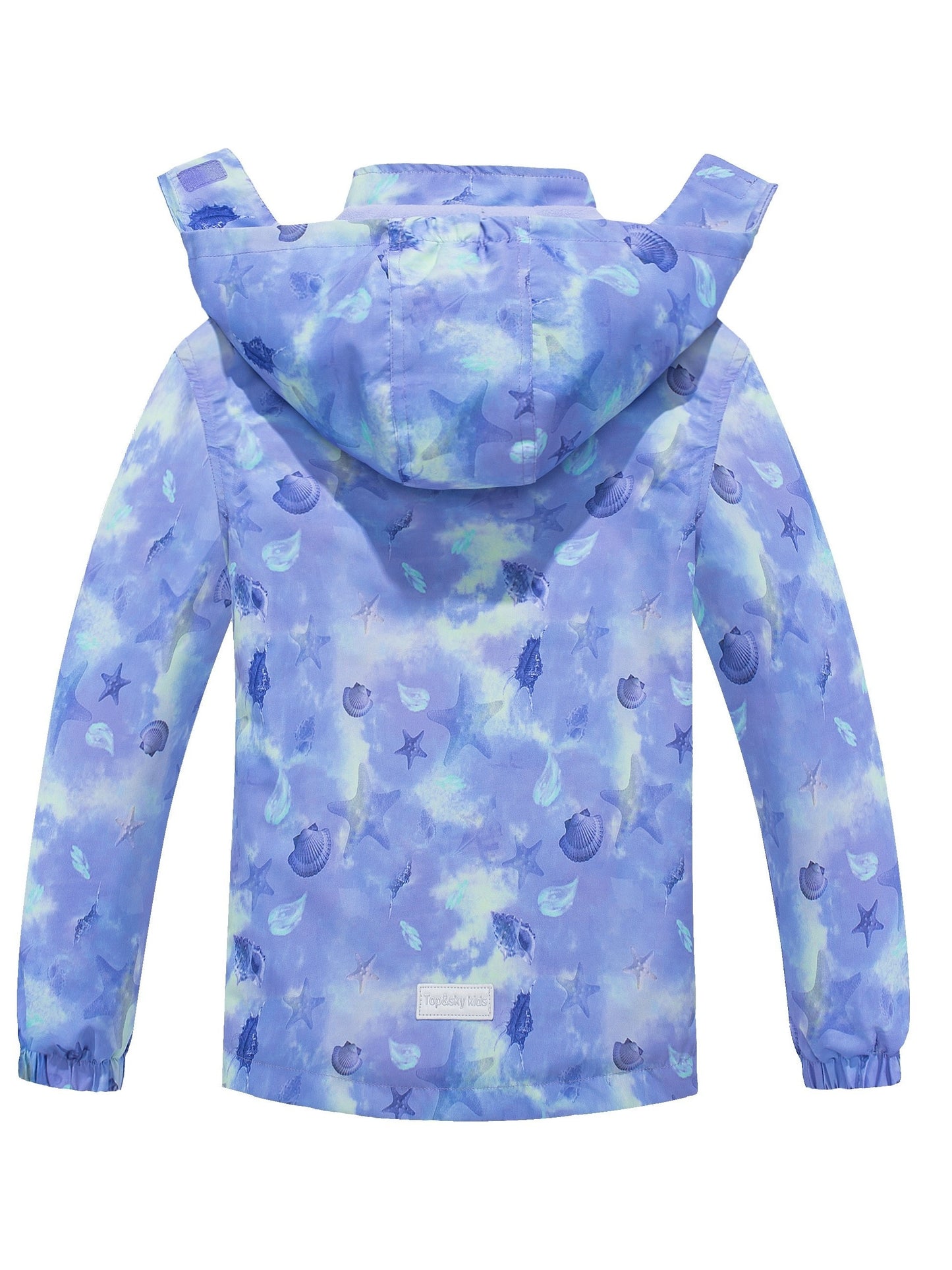 Vibrant Gradient Rain Jacket for Kids - Waterproof, Lightweight, Fleece Lined, Hooded, Windbreaker Coat with Removable Hood for Girls - Perfect for Outdoor Play and School Days