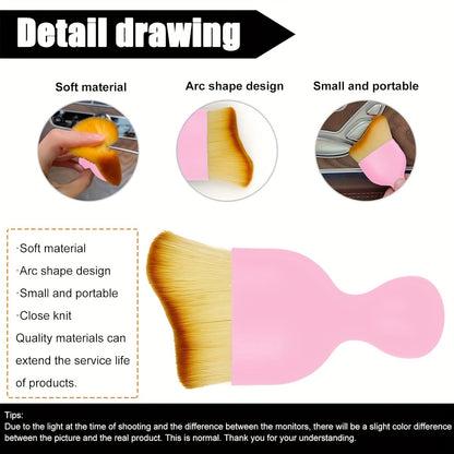 1pc Car Interior Cleaning Brush, Compact Soft Bristle Brush, Car Seat Center Console Gap Interior Dust Removal Artifact, Car Interior Air Conditioner Air Outlet Cleaning Brush, Car Accessories, Men Gift