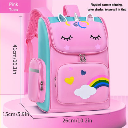 Children's Elementary School Students Schoolbag Girls 1, 2, 3, 4, 5, 6 Grades 6-12 Years Old Shoulders Backpack Cute Waterproof Lightweight Boys