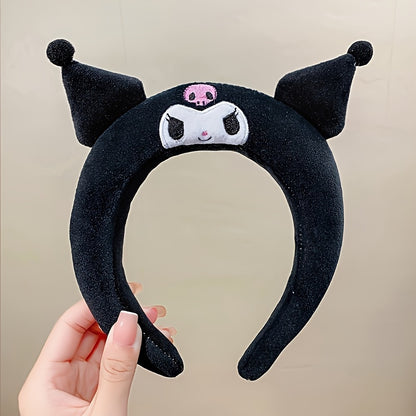 1pc Lovely Cartoon Character Decorative Head Band Cute Plush Non Slip Hair Hoop Suitable For Face Washing Skin Care Make Up