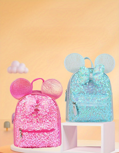 1pc Colorful Sequin Bow Backpack - Attractive Cute Backpack for Gift, Ideal Choice for School, Travel, and Daily Use