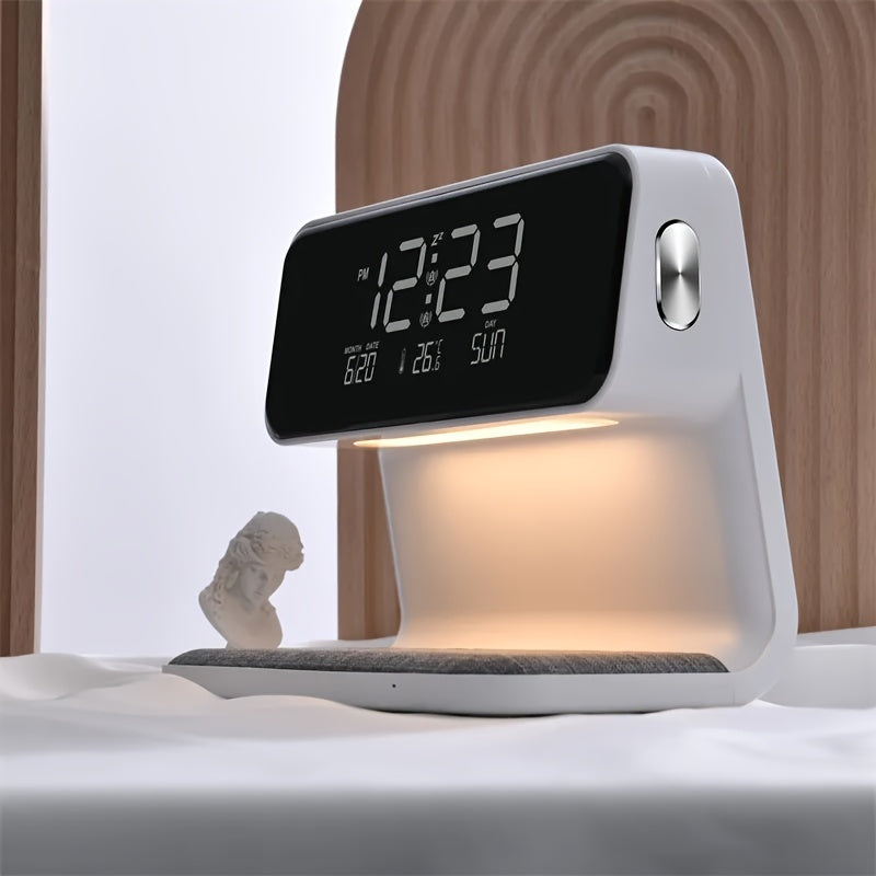 1pc Bedside Lamp Table Lamp With Charging Function Touch Dimmable Light Alarm Clock With Wireless Charger 10 W Night Light With 3 Levels Brightness For Bedroom Living Room Office