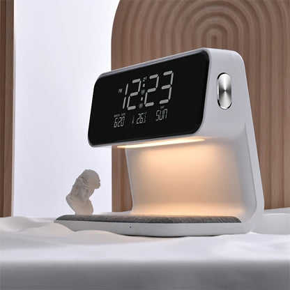 1pc Bedside Lamp Table Lamp With Charging Function Touch Dimmable Light Alarm Clock With Wireless Charger 10 W Night Light With 3 Levels Brightness For Bedroom Living Room Office