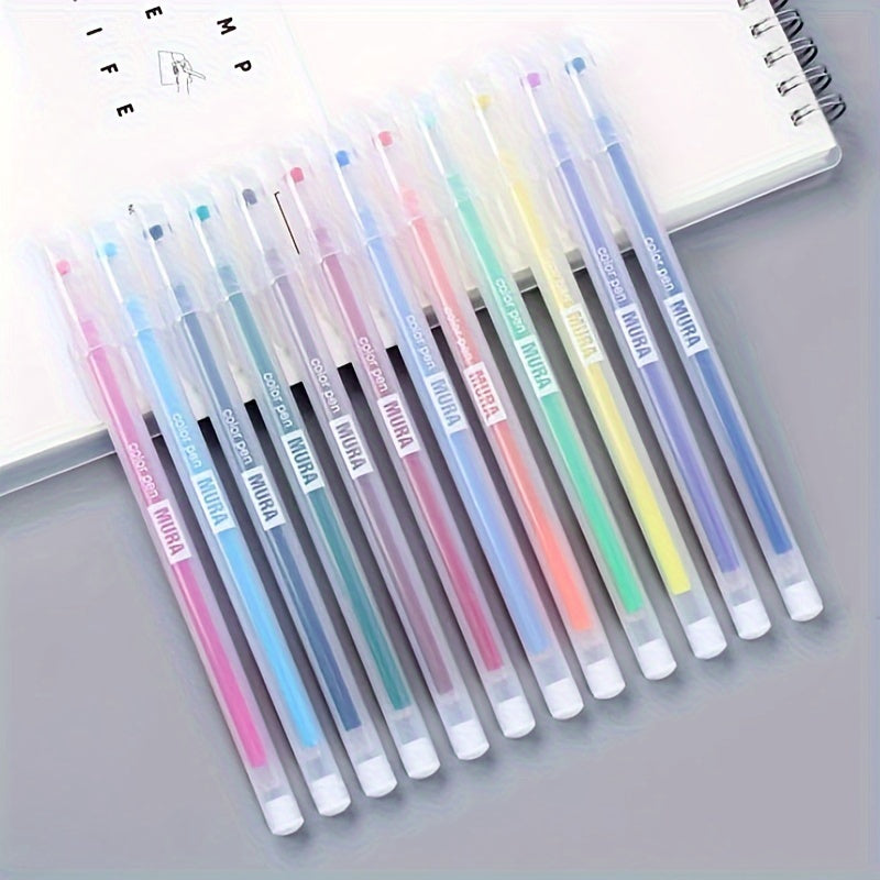 12pcs 12pcs Color Gel Pen Set Kawaii Blue 0.5Mm Ballpoint Pen for Journal Cute School Supplies Stationery Office Accessories