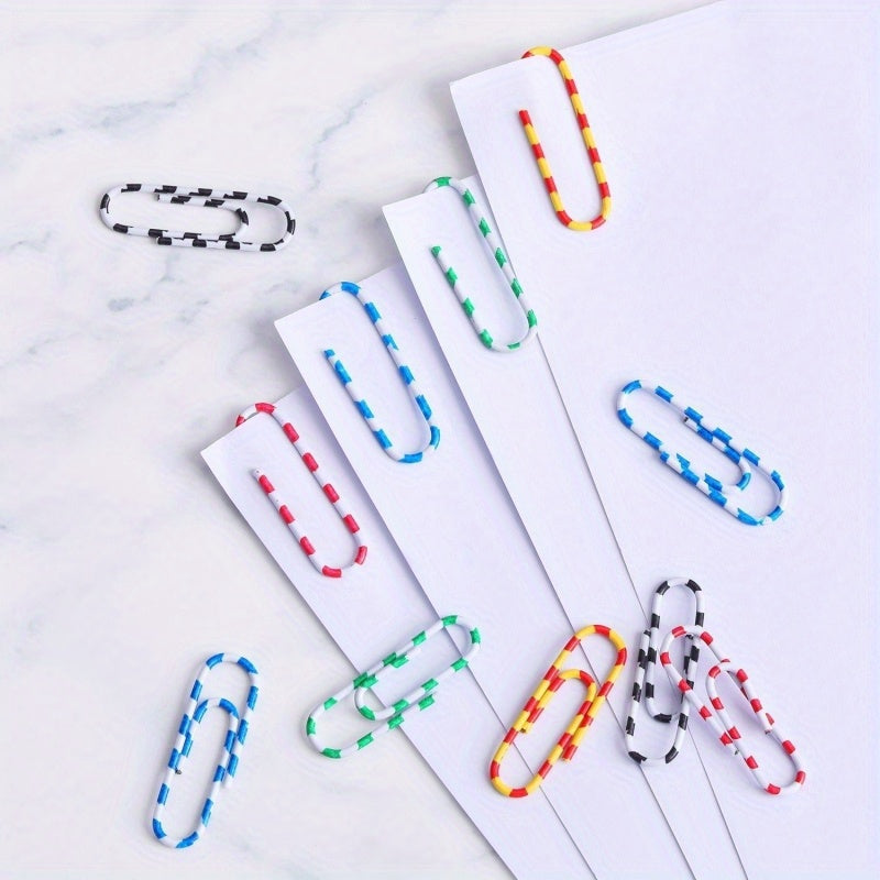 200pcs Large Metal Paper Clips - Nickel Plated, Colorful, Pin Barrel Design, Bookmark Function, Office and School Stationery Essentials