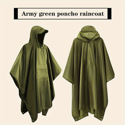 3-in-1 Solid Color Outdoor Labor Protection One-piece Cycling Rain Jacket Rain Poncho