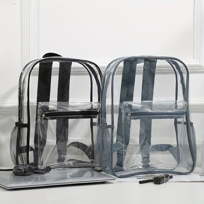 PVC Transparent Large Capacity Backpack, Clear Durable Lightweight School Backpack, Fashion Fancy Commuter Bag
