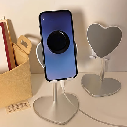 Adjustable Phone Stand, 1 Pack, Heart-Shaped Multi-Function Desktop Mobile Holder for Streaming and Video Calls, Durable Other Material, Gift for Family and Friends