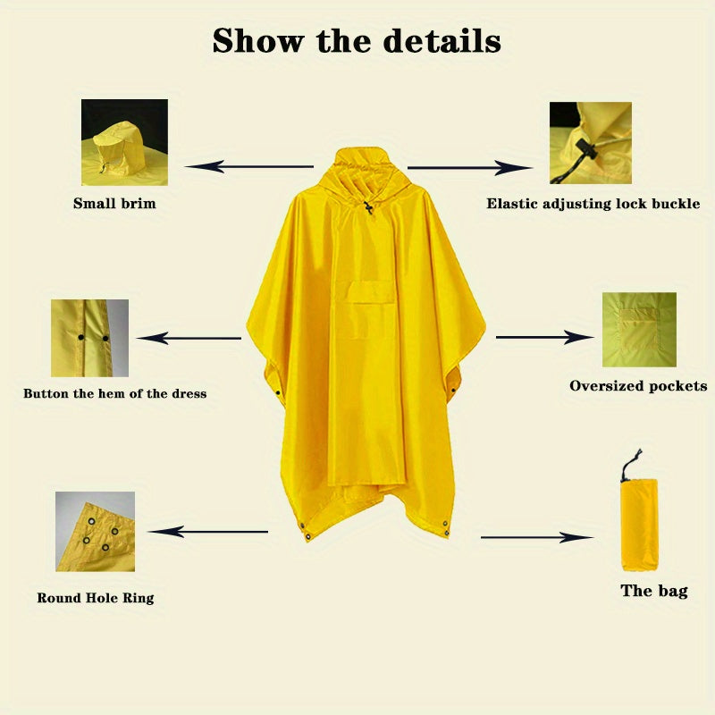 3-in-1 Solid Color Outdoor Labor Protection One-piece Cycling Rain Jacket Rain Poncho