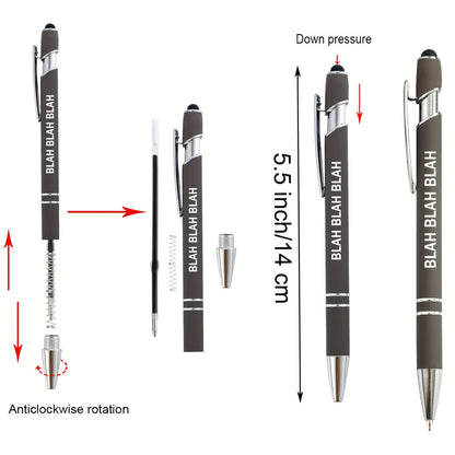 12pcs Uplifting Inspirational Ballpoint Pens with Stylus Tip - Office Quotes Touch Stylus Pen with Encouraging Scriptures, Black Ink, Smooth Writing Experience, Ergonomic Design, Perfect for Office, School, and Daily Use