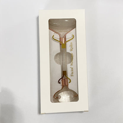 1pc Facial Beauty Massage Roller Faux Jade Roller Massager, Double Head Massage Eye Roller Facial Beauty Roller Skin Care Tools For Face Eye Neck Skin Care