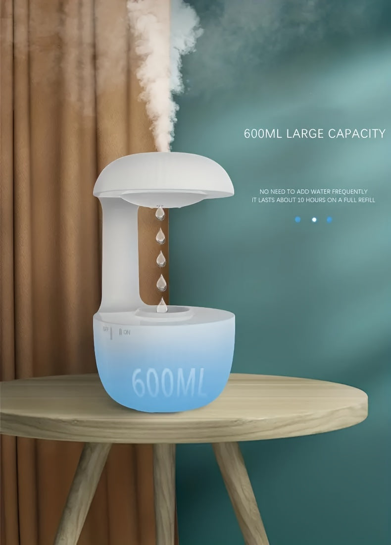 1pc, 20.29oz Anti-Gravity Humidifier And Essential Oil Diffuser - Night Light & Relaxation Sprayer | Ideal For Home & Office