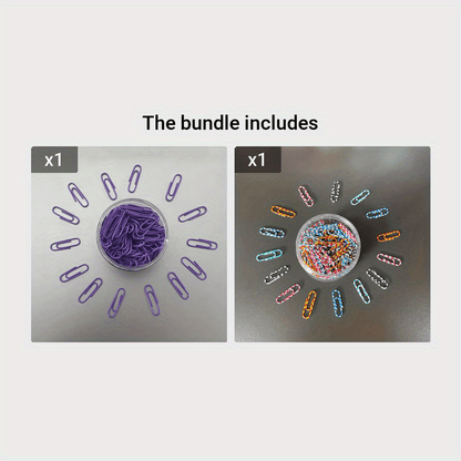 200pcs Large Metal Paper Clips - Nickel Plated, Colorful, Pin Barrel Design, Bookmark Function, Office and School Stationery Essentials