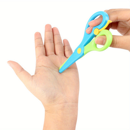 6pcs/2pcs/1pc Cute Colorful Labor-saving Safety Scissors For Students DIY Paper Cutting, School Stationery