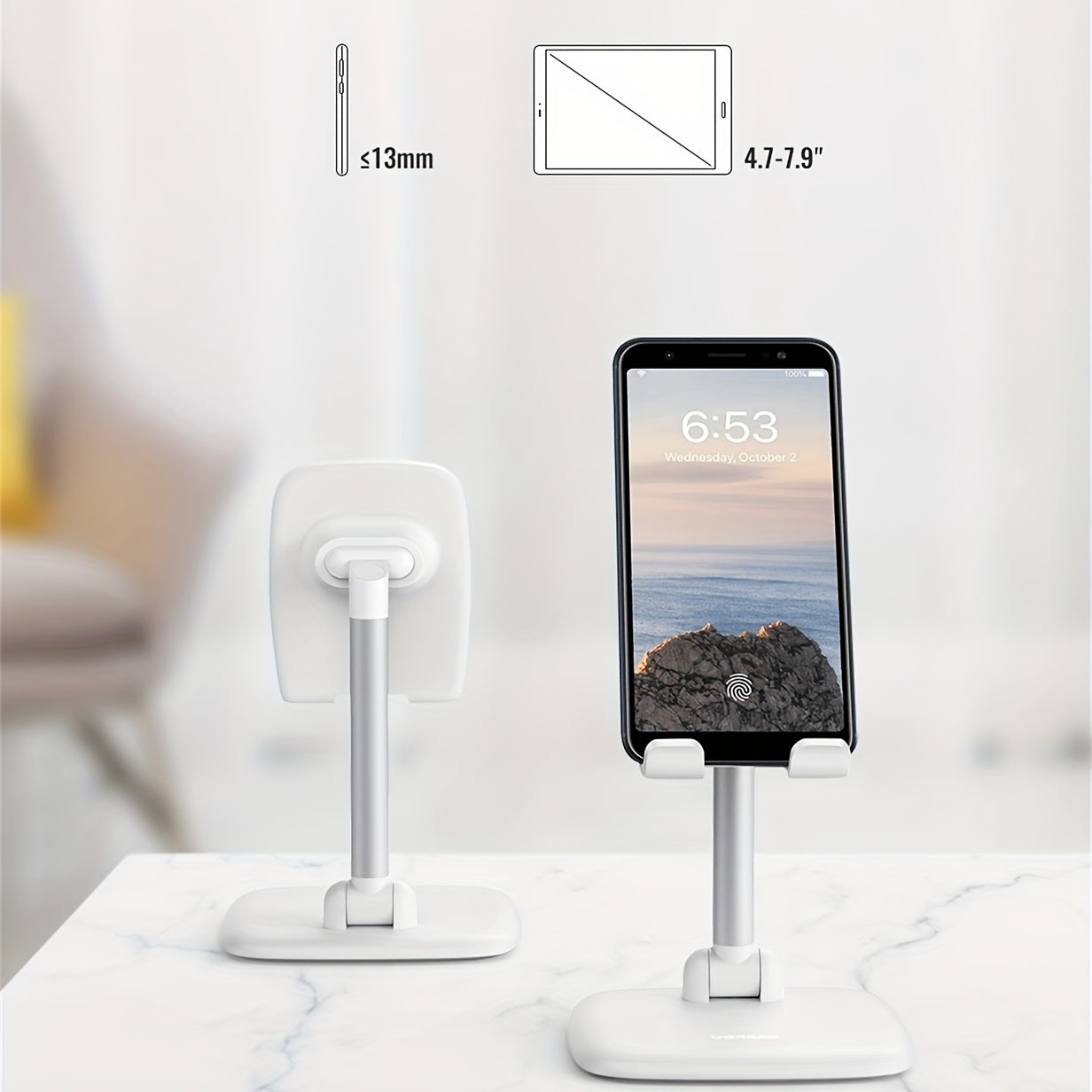 UGREEN Phone Stand For Desk Adjustable Phone Holder For IPhone 14 13 Pro Max 12 11 XR XS 8 SE, Galaxy S23